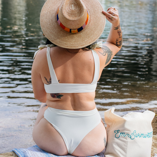 Women's white bikini